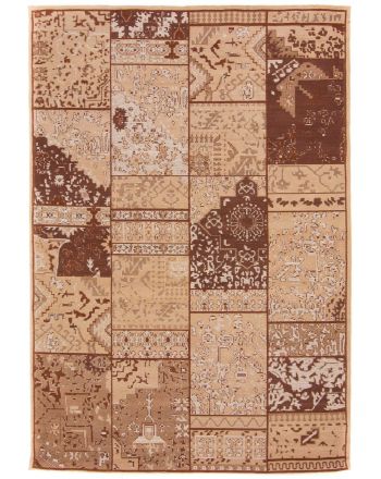 Tapis tissé à plat Kilim Patchwork Sofi Beige