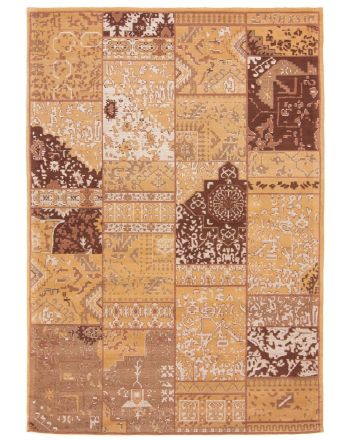 Tapis tissé à plat Kilim Patchwork Sofi Marron