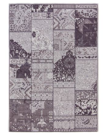 Tapis tissé à plat Kilim Patchwork Sofi Noir