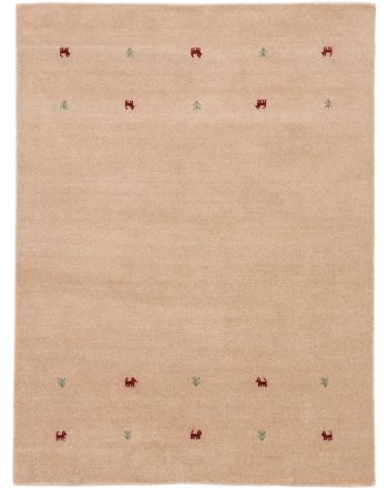 Tapis de laine Gabbeh Uni Beige