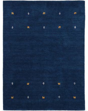 Tapis de laine Gabbeh Uni Bleu