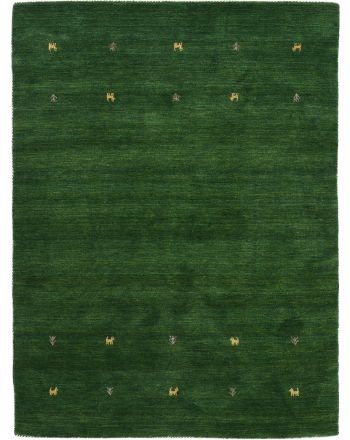 Tapis de laine Gabbeh Uni Vert