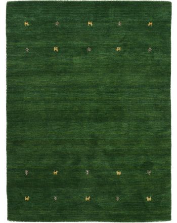 Tapis de laine Gabbeh Uni Vert