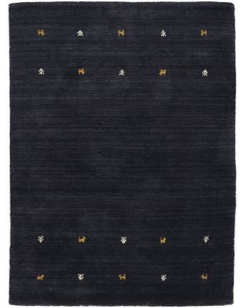 Tapis de laine Gabbeh Uni Noir