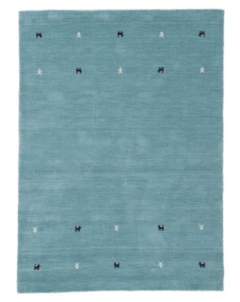 Tapis de laine Gabbeh Uni Turquoise