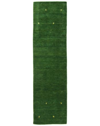 Tapis de laine Gabbeh Uni couloir Vert