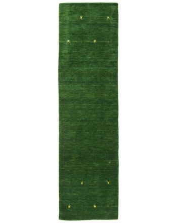 Tapis de laine Gabbeh Uni couloir Vert