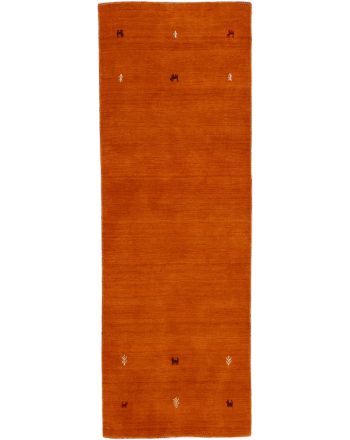 Tapis de laine Gabbeh Uni couloir Orange