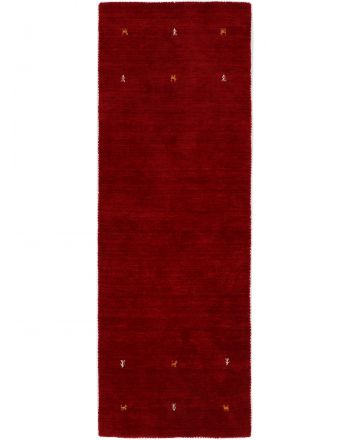 Tapis de laine Gabbeh Uni couloir Rouge