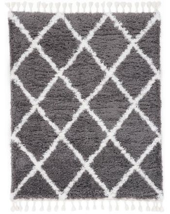 Tapis à poils longs Edda Gris