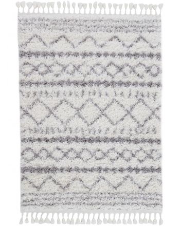 Tapis à poils longs Tavie Blanc