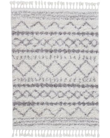 Tapis à poils longs Tavie Blanc