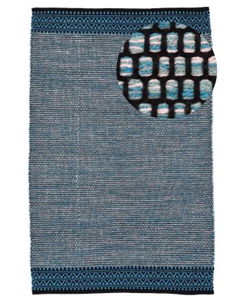 Tapis tissé à plat Kilim Mia Bleu