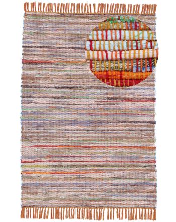 Tapis tissé à plat Kilim Chindi Orange