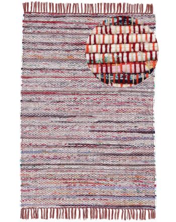 Tapis tissé à plat Kilim Chindi Rouge