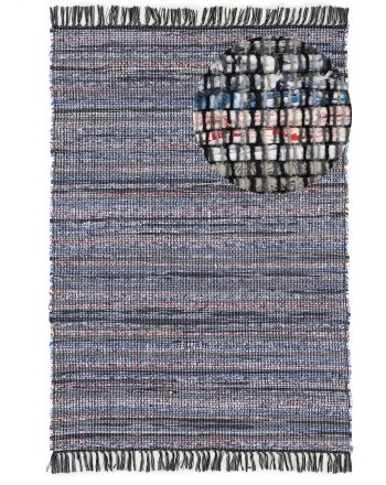 Tapis tissé à plat Kilim Chindi Schwarz