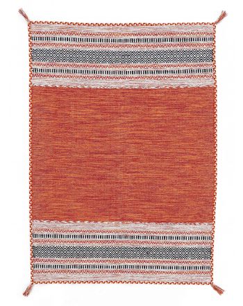 Tapis tissé à plat Kilim Azizi Orange