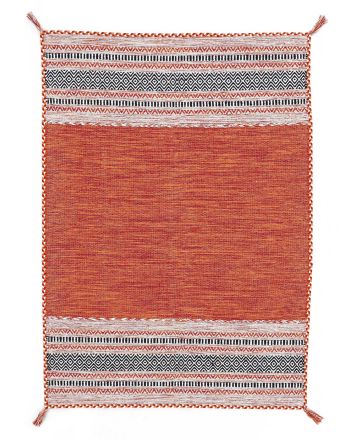 Tapis tissé à plat Kilim Azizi Orange