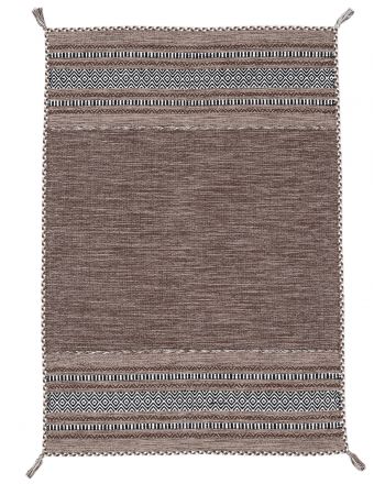 Tapis tissé à plat Kilim Azizi Marron