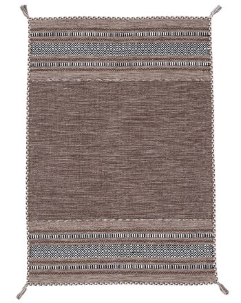 Tapis tissé à plat Kilim Azizi Marron