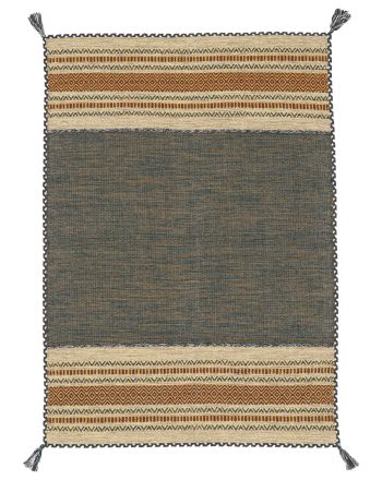 Tapis tissé à plat Kilim Azizi Vert