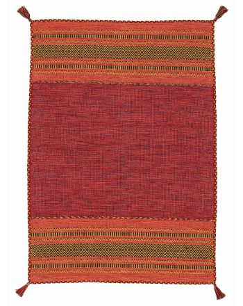 Tapis tissé à plat Kilim Azizi Rouge