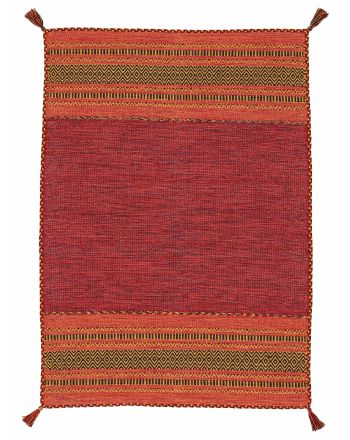 Tapis tissé à plat Kilim Azizi Rouge