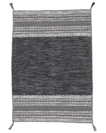 Tapis tissé à plat Kilim Azizi Noir