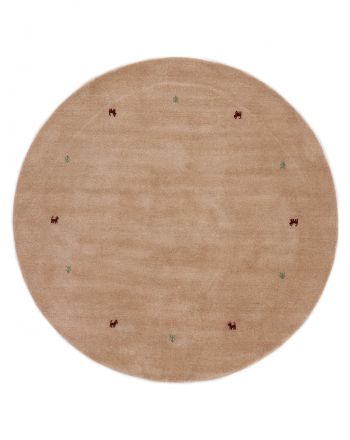 Tapis de laine Gabbeh Uni ronde Beige