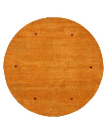 Tapis de laine Gabbeh Uni ronde Jaune
