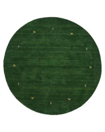 Tapis de laine Gabbeh Uni ronde Vert