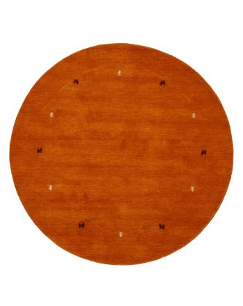 Tapis de laine Gabbeh Uni ronde Orange