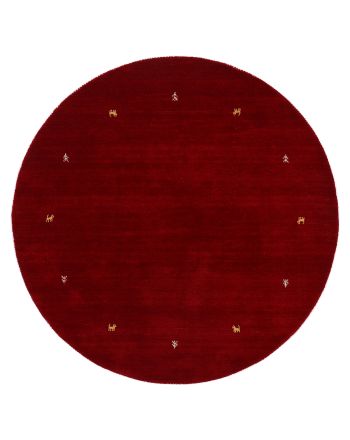 Tapis de laine Gabbeh Uni ronde Rouge