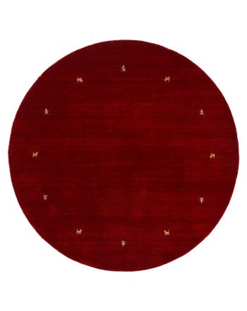 Tapis de laine Gabbeh Uni ronde Rouge