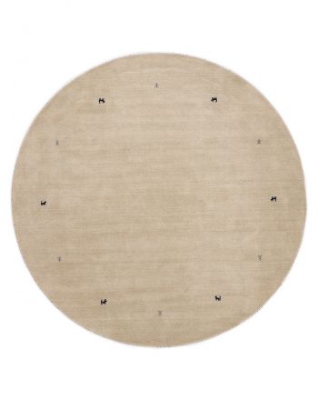 Tapis de laine Gabbeh Uni ronde Blanc