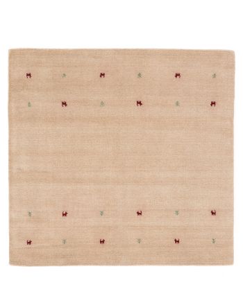 Tapis de laine Gabbeh Uni carré Beige