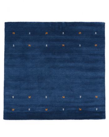 Tapis de laine Gabbeh Uni Bleu