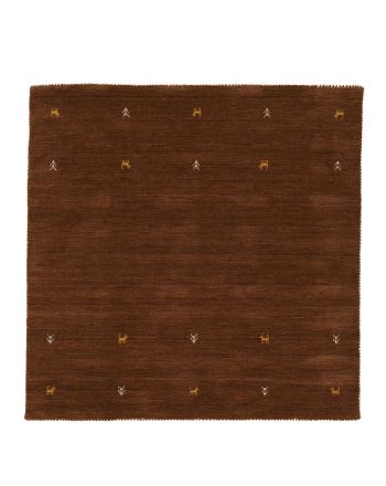 Tapis de laine Gabbeh Uni carré Marron