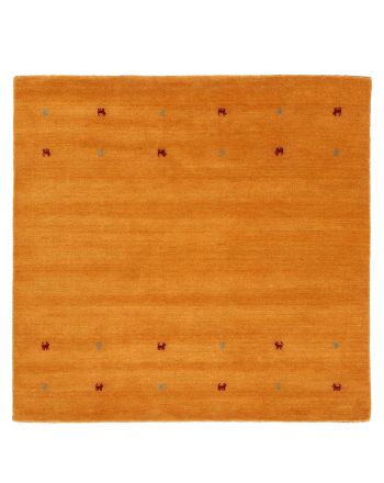 Tapis de laine Gabbeh Uni carré Jaune