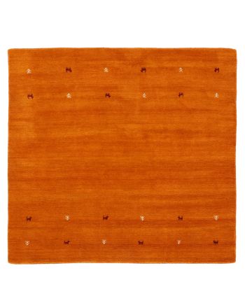 Tapis de laine Gabbeh Uni carré Orange