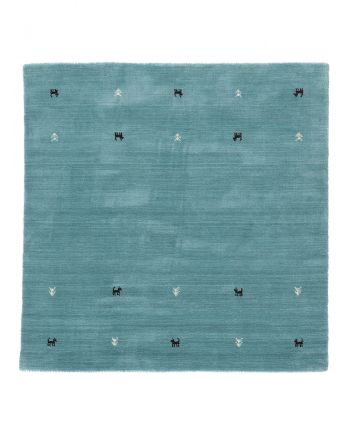 Tapis de laine Gabbeh Uni Turquoise