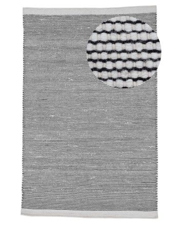 Tapis de laine Mona Noir et Blanc