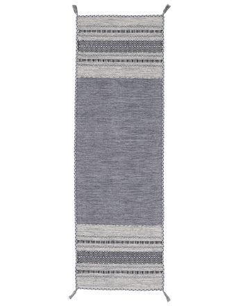 Tapis tissé à plat Kilim Azizi couloir Gris