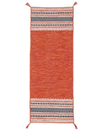 Tapis tissé à plat Kilim Azizi couloir Orange