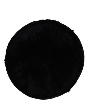 Tapis à poils longs Breeze ronde Noir