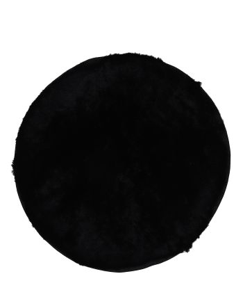 Tapis à poils longs Breeze ronde Noir