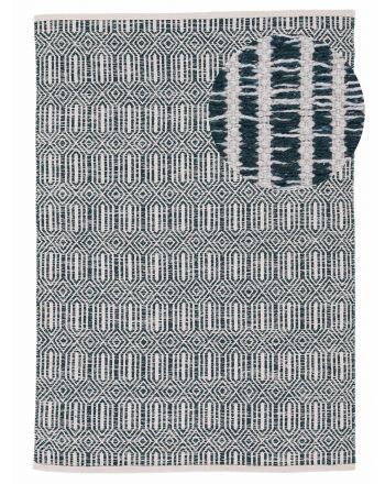 Tapis tissé à plat Kilim Oregan Vert foncé
