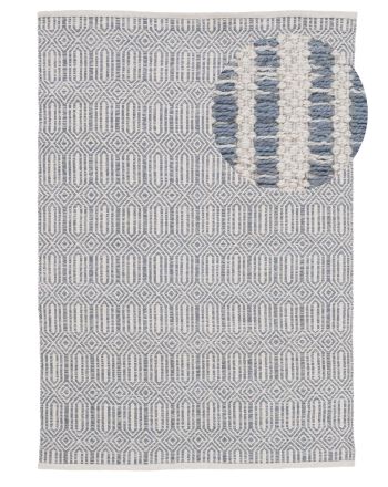 Tapis tissé à plat Kilim Oregan Gris