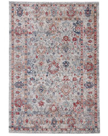 Tapis tissé à plat Flori Gris clair