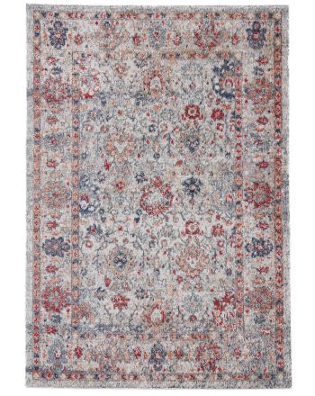 Tapis tissé à plat Flori Gris clair